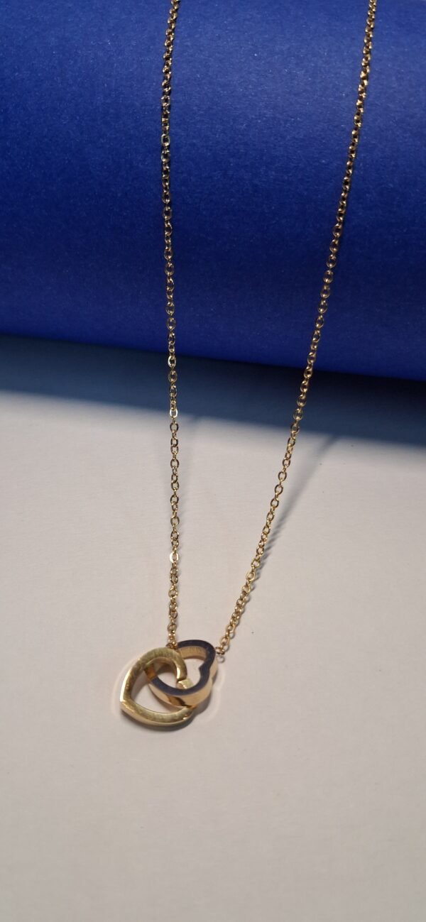 Double Heart Shape chain Necklace - Image 3
