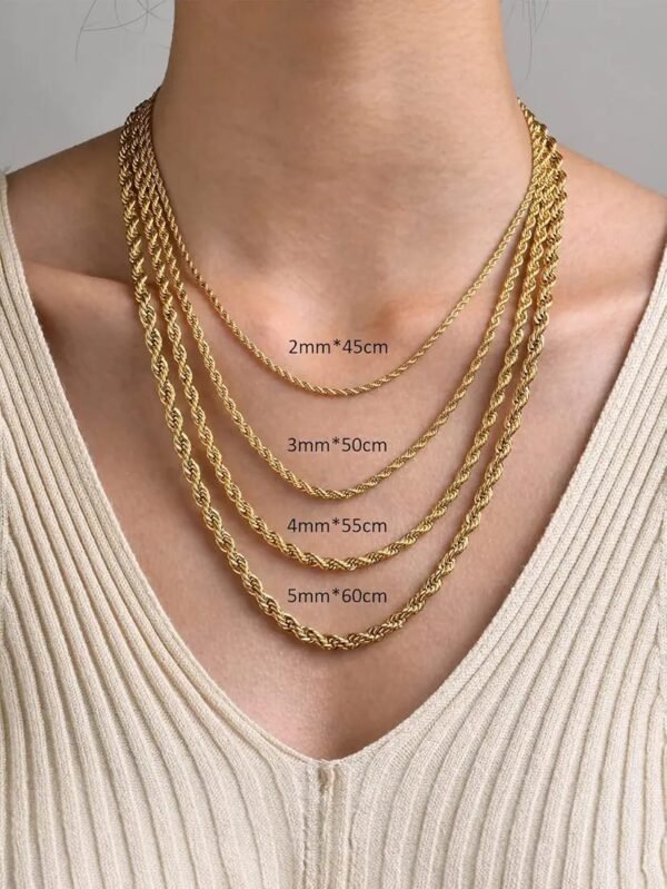 Gold Hollow Rope design chain - Image 4