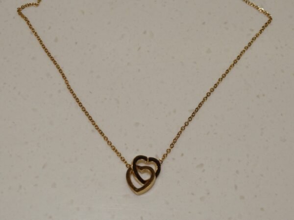 Double Heart Shape chain Necklace - Image 2