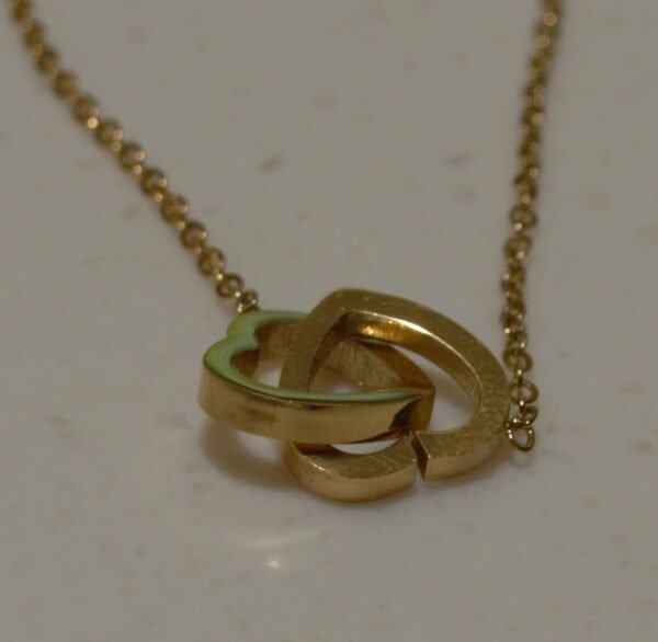 Double Heart Shape chain Necklace - Image 4