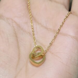 Double Heart Shape chain Necklace