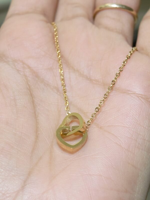 Double Heart Shape chain Necklace
