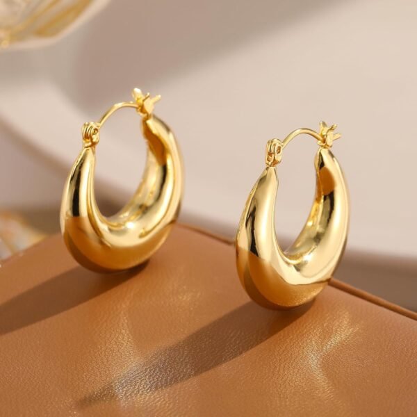Gold Hoop elegant Ear-rings - Image 4