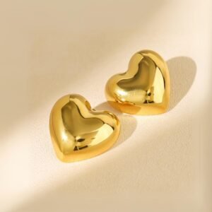 Gold Heart Stud Ear-rings