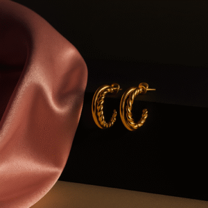 Twisted Gold Hoop Earrings