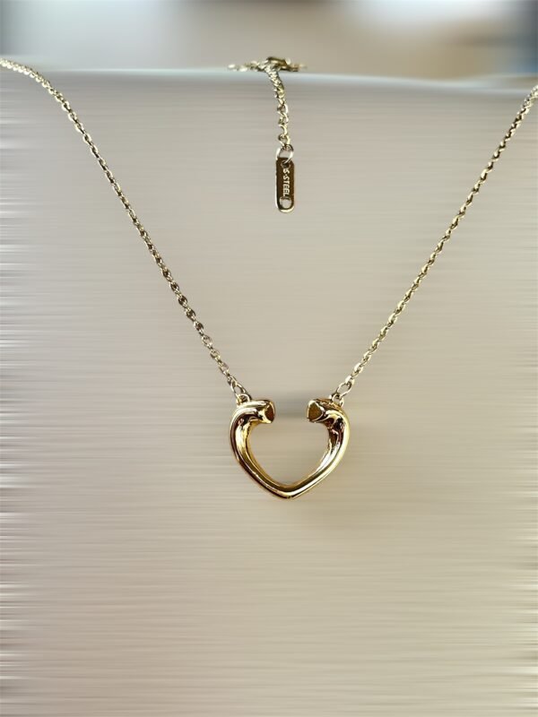 Gold heart Shape Chain Necklace - Image 2