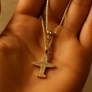 Gold Airplane shape Necklace