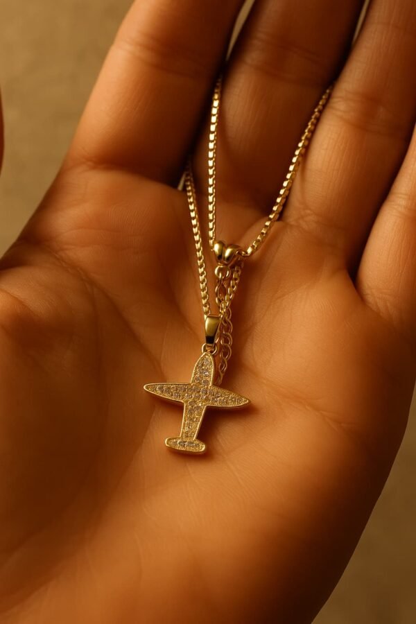 Gold Airplane shape Necklace