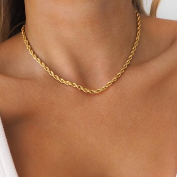 Gold Hollow Rope design chain - Image 6