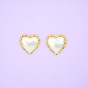 Heart Pearl shape Ear-rings