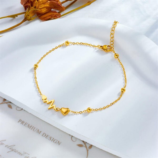 Heartbeat single Chain Anklets - Image 2