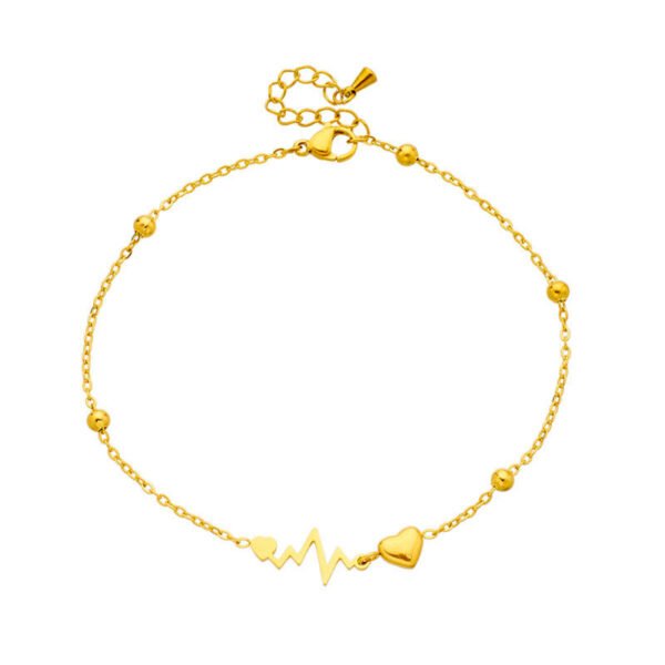 Heartbeat single Chain Anklets - Image 5