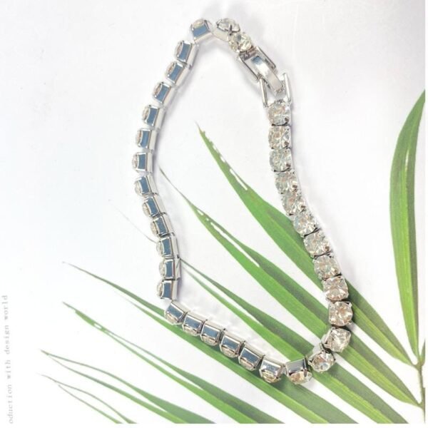Diamond Square Tennis Bracelet - Image 8