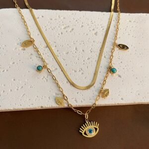 Evil Eye Double Layer Necklace