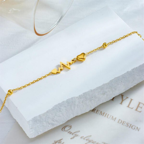 Heartbeat single Chain Anklets - Image 6