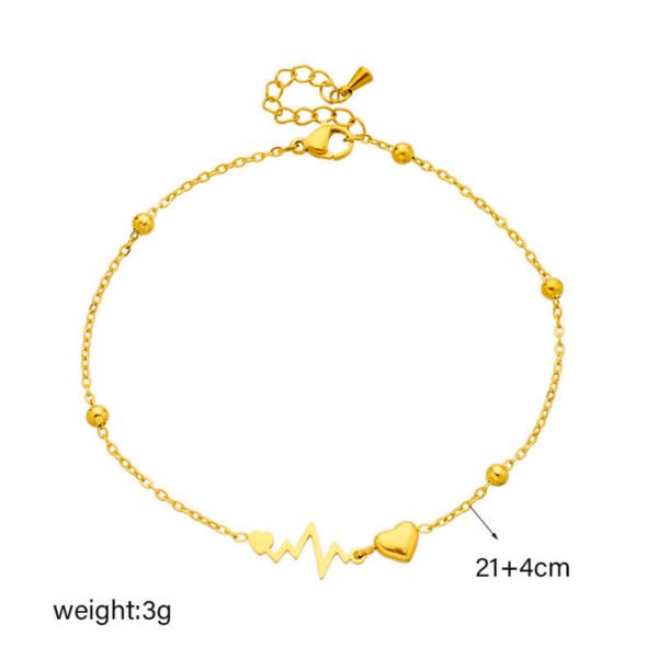 Heartbeat single Chain Anklets - Image 3
