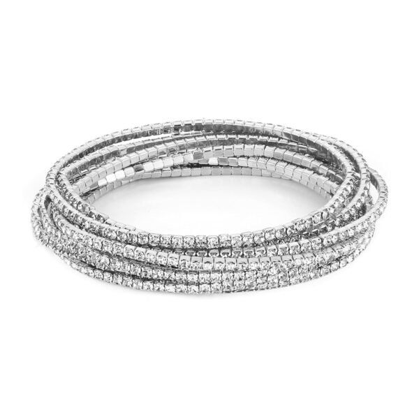 Stretchable Zirconia Bracelet Set of 12 Piece - Image 5