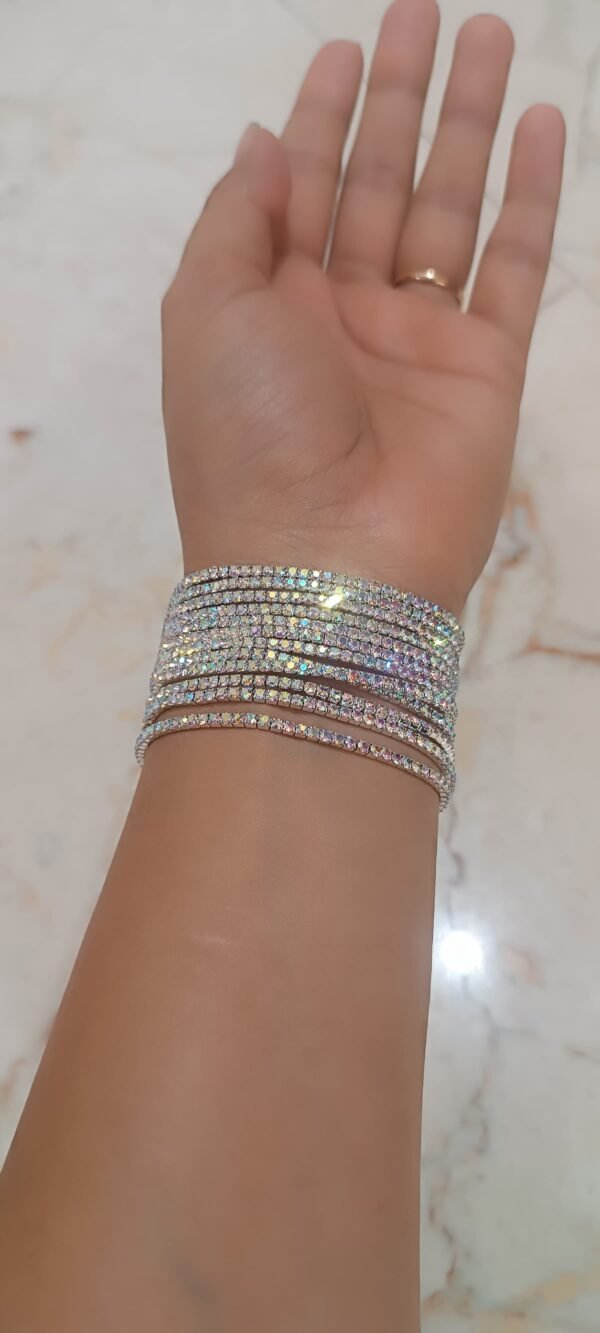 Stretchable Zirconia Bracelet Set of 12 Piece - Image 9