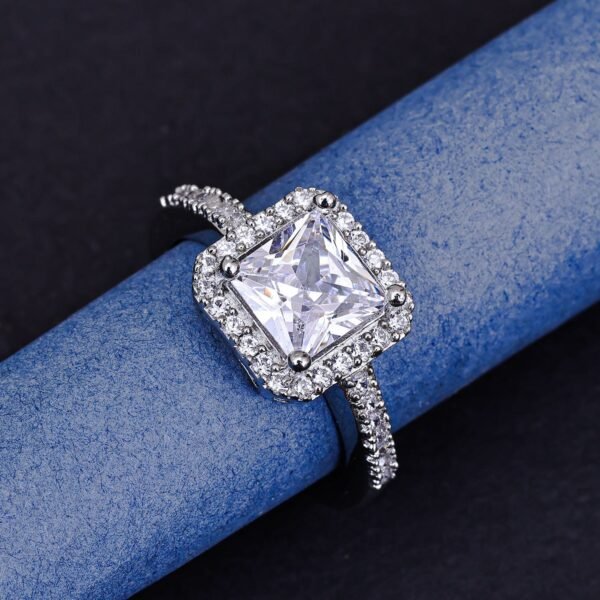 Silver square zirconia Ring - Image 2