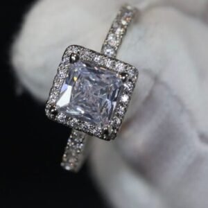Silver square zirconia Ring