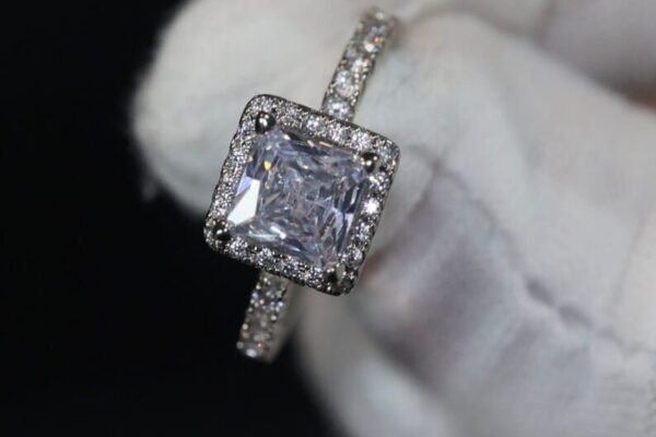 Silver square zirconia Ring