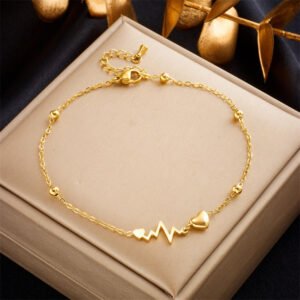 Heartbeat single Chain Anklets