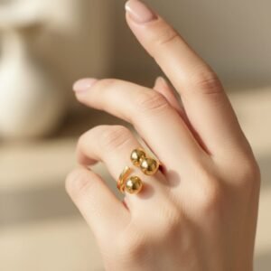 Golden Elegance Open Ball Ring