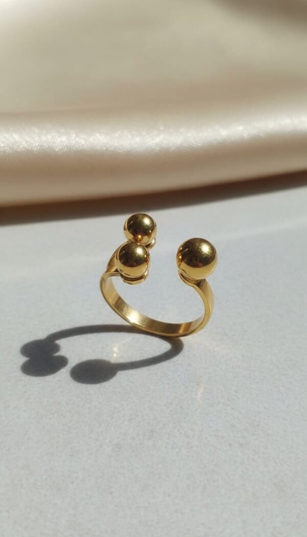 Golden Elegance Open Ball Ring - Image 3