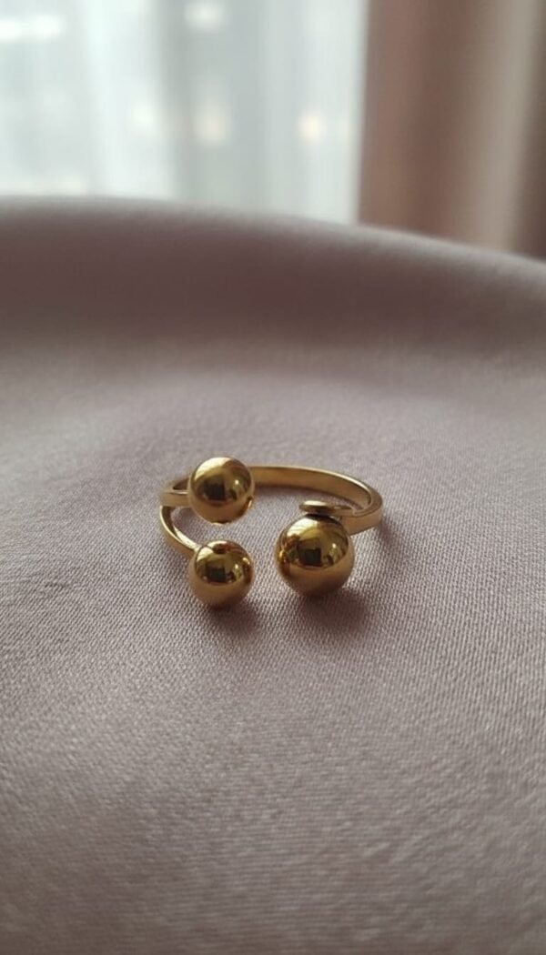 Golden Elegance Open Ball Ring - Image 2